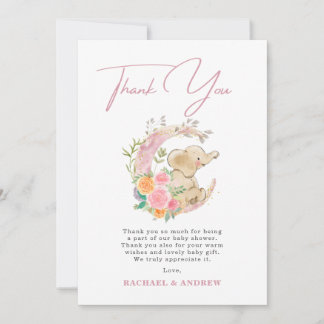 Tarjeta de agradecimiento para baby shower de Elef