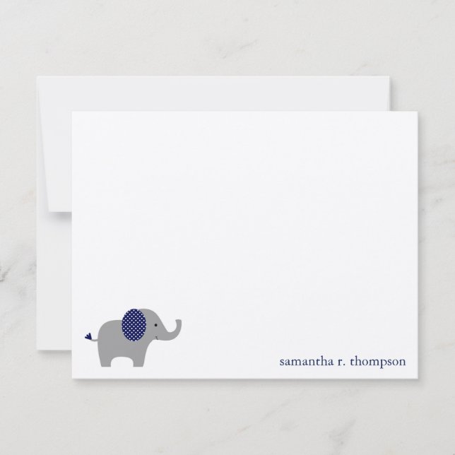 Tarjeta de agradecimiento para baby shower de elef (Anverso)