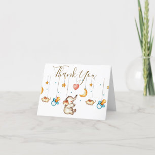 Tarjeta de agradecimiento para baby shower de elef