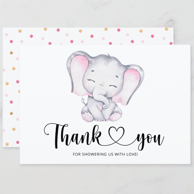 Tarjeta de agradecimiento para baby shower de elef (Subido por el creador)
