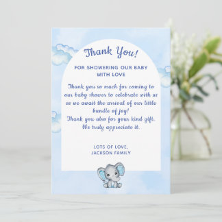Tarjeta de agradecimiento para Baby Shower de Elef