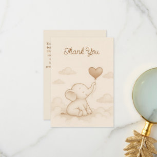 Tarjeta de agradecimiento para Baby Shower de Elef