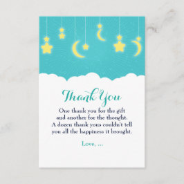 Tarjeta de agradecimiento para baby shower de estr