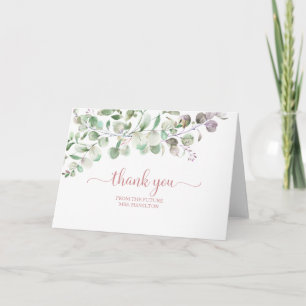 Tarjeta de agradecimiento para baby shower de euca