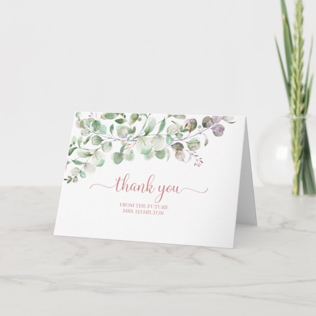 Tarjeta de agradecimiento para baby shower de euca (Anverso)