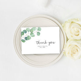 Tarjeta de agradecimiento para baby shower de euca