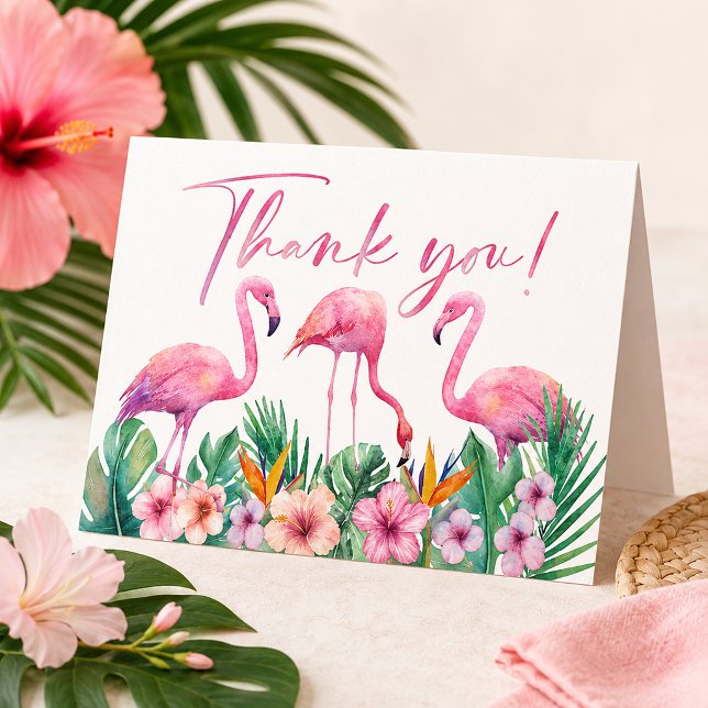 Tarjeta de agradecimiento para baby shower de flam (Tropical thank you card )