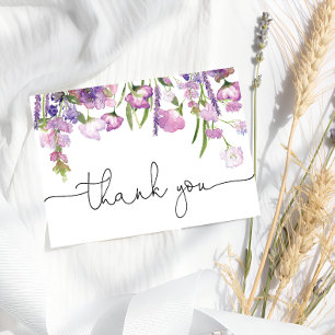Tarjeta de agradecimiento para baby shower de flor