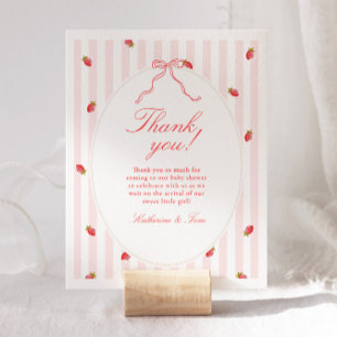Tarjeta de agradecimiento para baby shower de fres