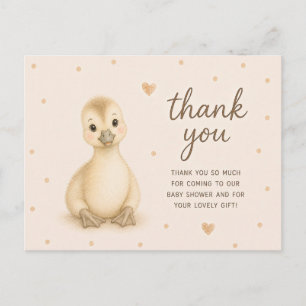 Tarjeta de agradecimiento para baby shower de gans