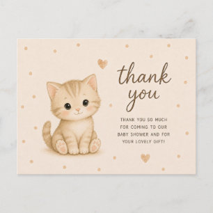 Tarjeta de agradecimiento para Baby Shower de gati