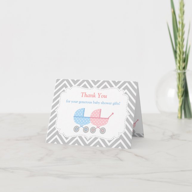 Tarjeta de agradecimiento para baby shower de geme (Anverso)