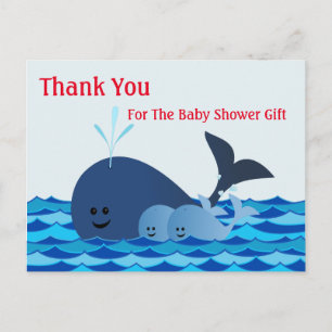 Tarjeta de agradecimiento para baby shower de geme