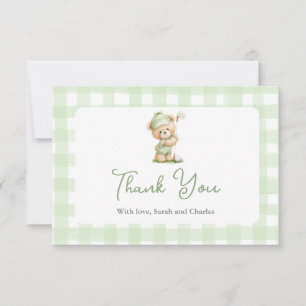 Tarjeta de agradecimiento para baby shower de golf