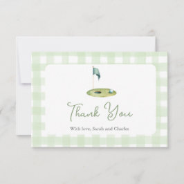 Tarjeta de agradecimiento para baby shower de golf
