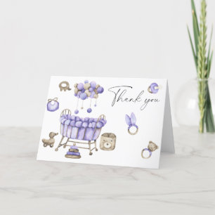 Tarjeta de agradecimiento para baby shower de guar