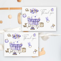 Tarjeta de agradecimiento para baby shower de guar
