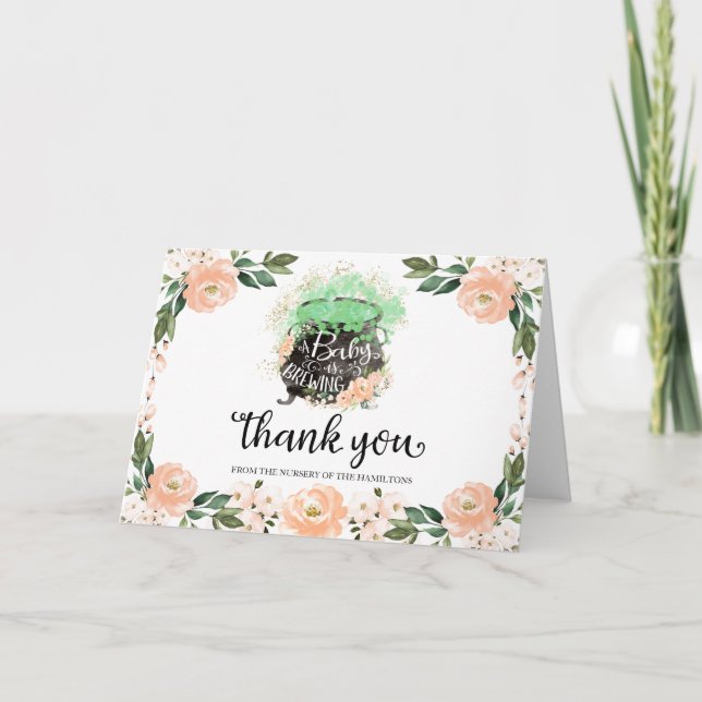 Tarjeta de agradecimiento para baby shower de Hall (Anverso)