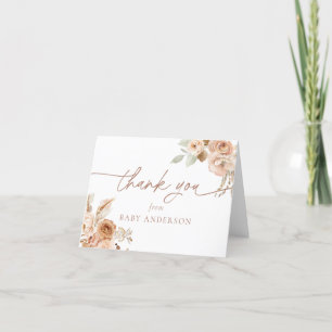 Tarjeta de agradecimiento para baby shower de hier