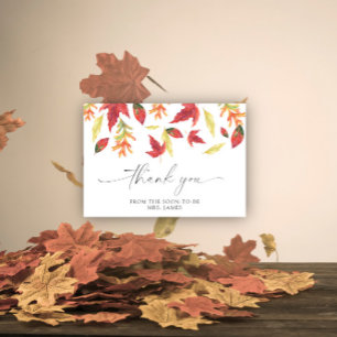 Tarjeta de agradecimiento para baby shower de hoja