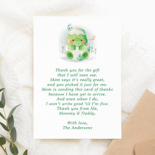 Tarjeta de agradecimiento para baby shower de huev