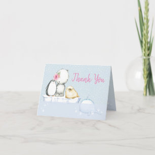 Tarjeta de agradecimiento para baby shower de invi