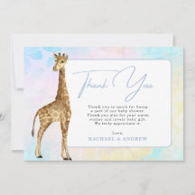 Tarjeta de agradecimiento para Baby Shower de jira