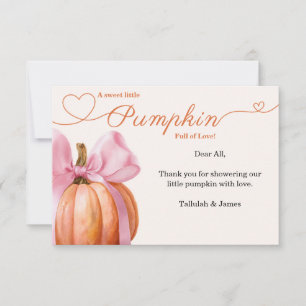 Tarjeta de agradecimiento para baby shower de la c