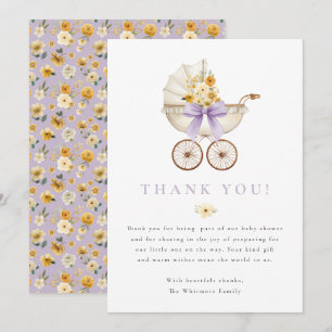 Tarjeta de agradecimiento para baby shower de Lava