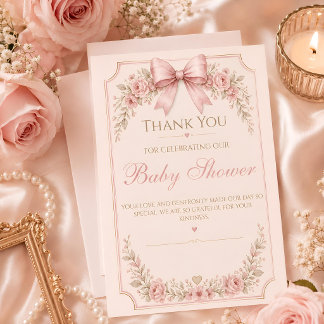 "Tarjeta de agradecimiento para baby shower de laz