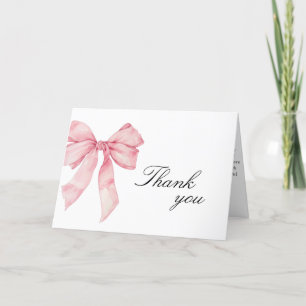 Tarjeta de agradecimiento para baby shower de lazo