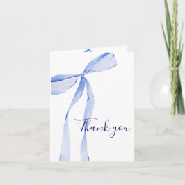 Tarjeta de agradecimiento para baby shower de lazo