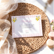 Tarjeta de agradecimiento para baby shower de limó