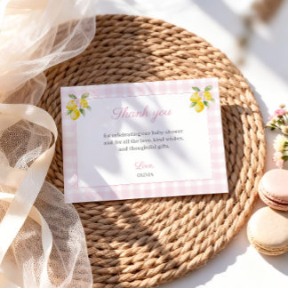 Tarjeta de agradecimiento para baby shower de limó