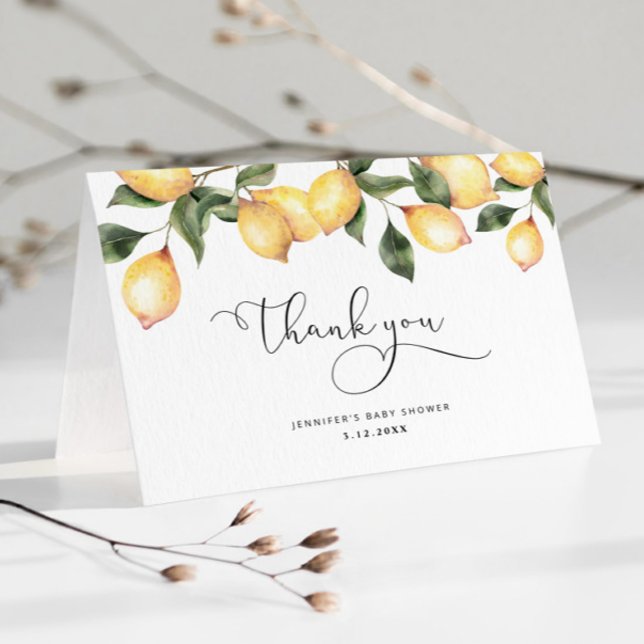 Tarjeta de agradecimiento para baby shower de limó (Subido por el creador)