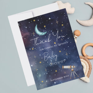 Tarjeta de agradecimiento para baby shower de luna
