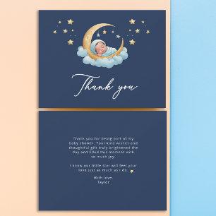 Tarjeta de agradecimiento para baby shower de Luna