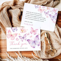 Tarjeta de agradecimiento para baby shower de mari