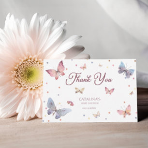 Tarjeta de agradecimiento para baby shower de mari