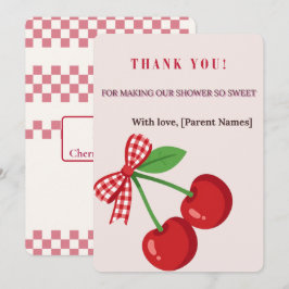 Tarjeta de agradecimiento para baby shower de niña