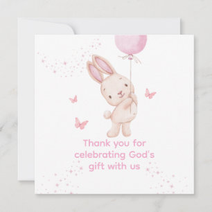 Tarjeta de agradecimiento para baby shower de niña