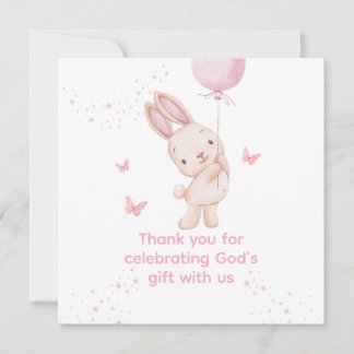 Tarjeta de agradecimiento para baby shower de niña