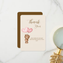 Tarjeta de agradecimiento para Baby Shower de niña