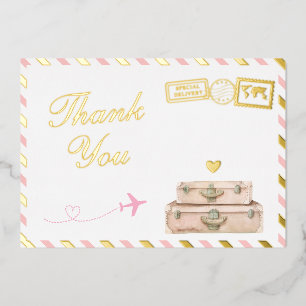 Tarjeta de agradecimiento para baby shower de niña