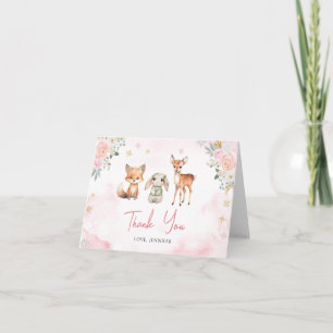 Tarjeta de agradecimiento para baby shower de niña