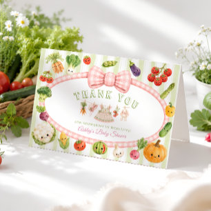 Tarjeta de agradecimiento para baby shower de niña
