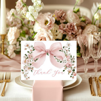 Tarjeta de agradecimiento para baby shower de niña
