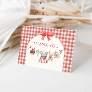 Tarjeta de agradecimiento para baby shower de niña