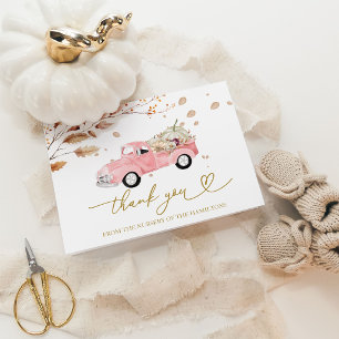 Tarjeta de agradecimiento para baby shower de niña
