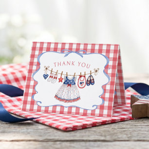 Tarjeta de agradecimiento para baby shower de niña